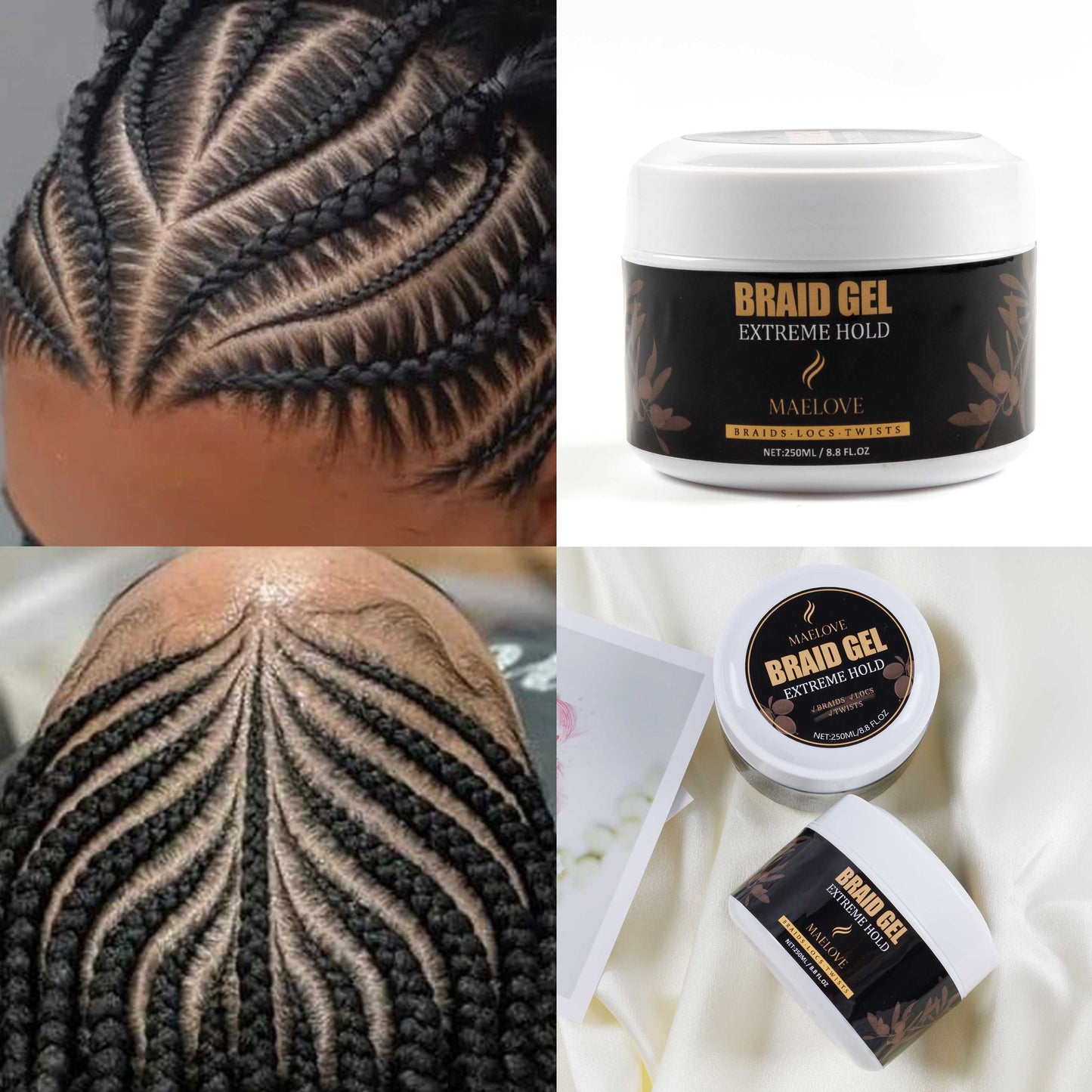 Hot-Selling Braided Gels Private Label Organic Natural Braided Gels Eco-Friendly Braided Gels For Women For Extra Hair Keeping