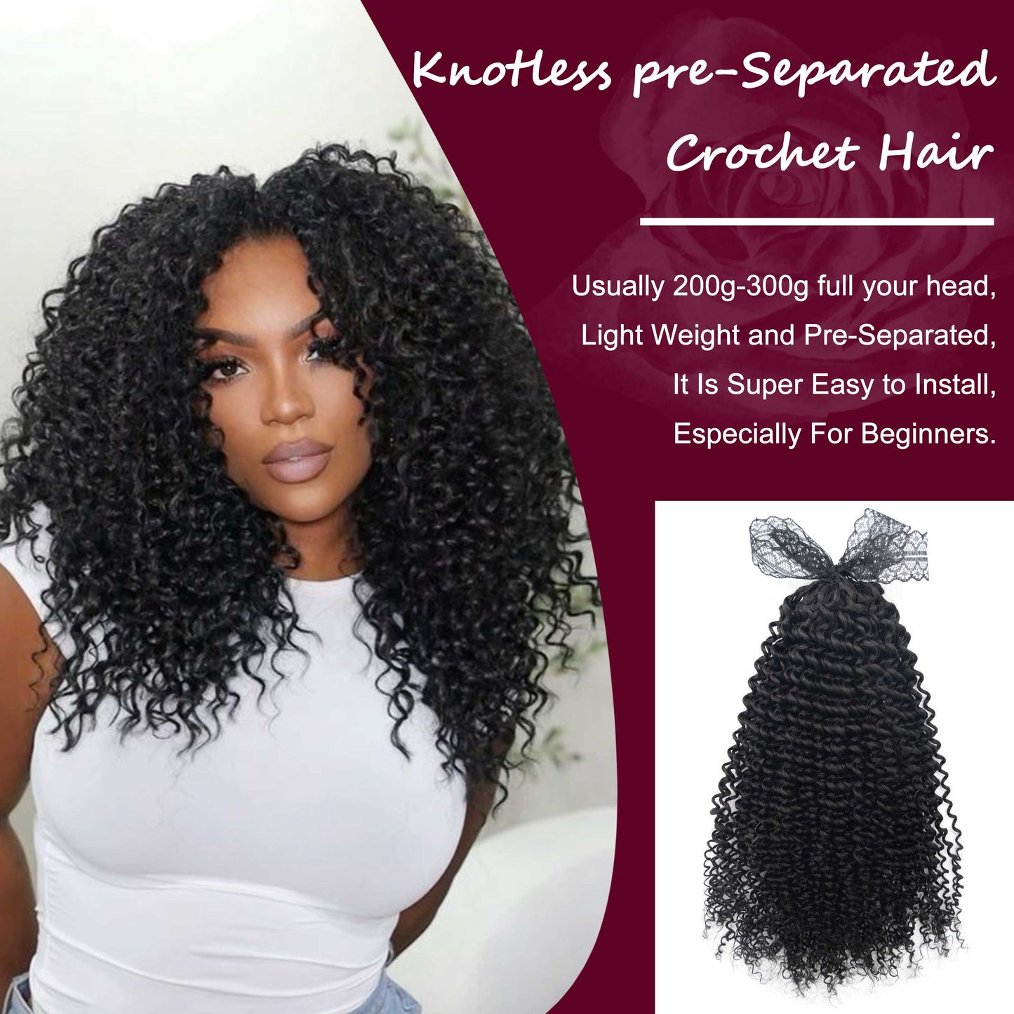 Feather Tip Crochet Hair Kinky Curly Feathering Crochet Braid Human Hair Extensions for Women