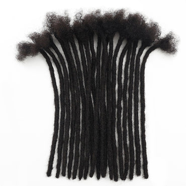 20strands/pack 0.6CM Human Hair Dreadlocks Soft Crochet Handmade Afro Kinky Dread Locs Extension for African