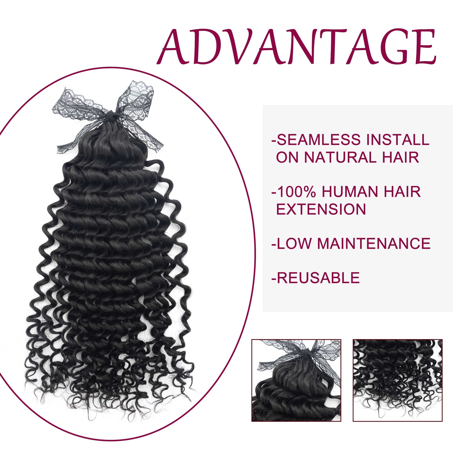 High Quality Deep Wave Feather Micro Loop Crochet Hair Extensions for Black Woman