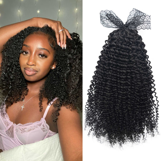 Feather Tip Crochet Hair Kinky Curly Feathering Crochet Braid Human Hair Extensions for Women