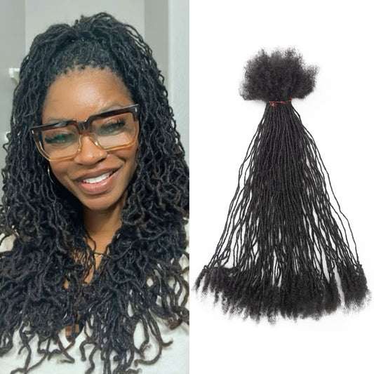 40strands/pack 100% Real Human Hair Dreadlocks Inter Locs Extensions with Curly end