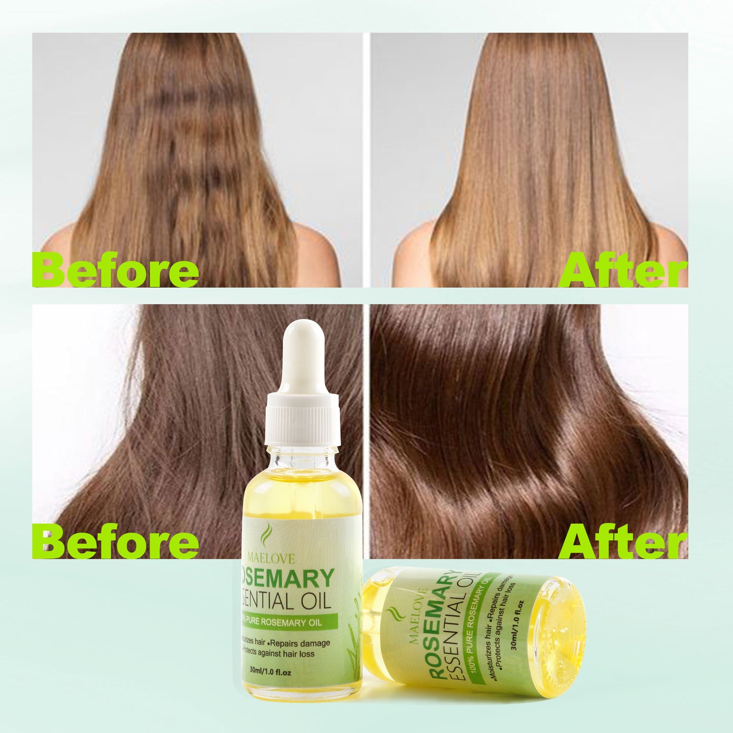 Maelove 30ml Organic Hair Growth Oil 100% Pure Natural Rosemary Essential Oil