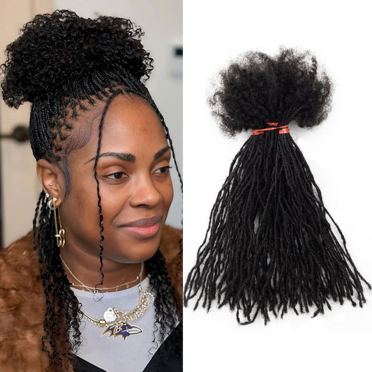 20Strands/pack Small Size Locs Extensions Interlocs Dreadlocks Extensions 100% Human Hair Handmade for Blackwoman