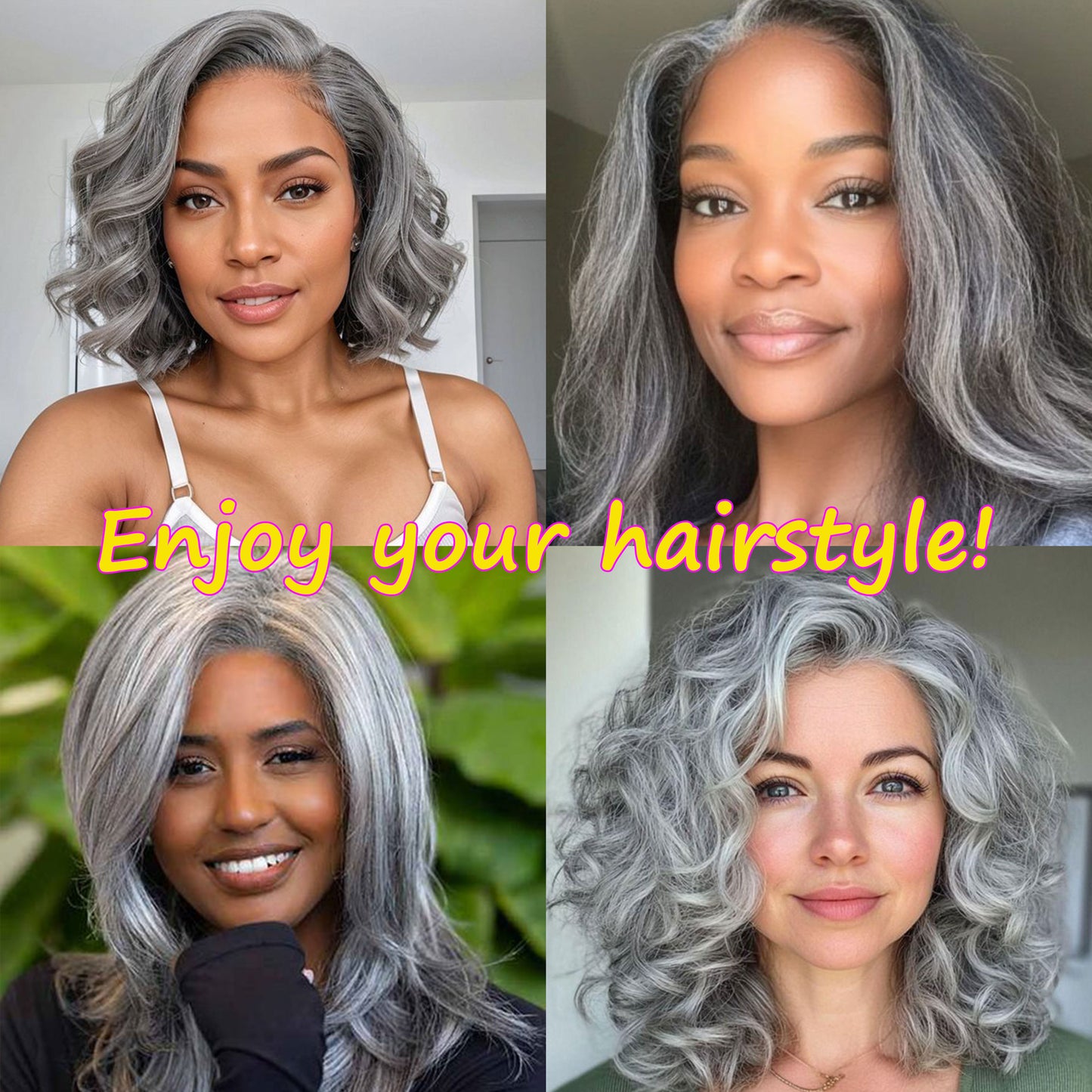 Pre Plucked Transparent 5x5 Hd Lace Front Wigs Glueless Yaki Straight Salt and Pepper Double Drown Human Hair Wigs for Woman