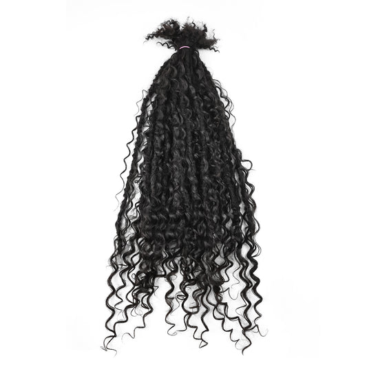 20Strands/pack 0.6cm Boho Braids Crochet Locs Hair 100% Human Hair Braiding Locs Extension for All Occasions