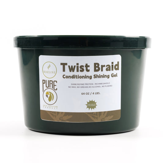 Big Size Pure Nature Braiding Jam Gel Bucket Shining Conditioning Holding Hair Gel 64 Oz Neat Braid Gel