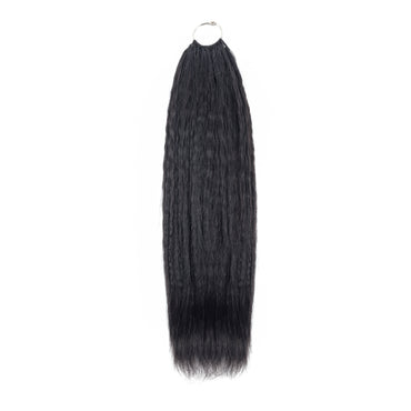 Maelove 1 Pack Handmade Feather Crochet Braid Natural Black Human Hair Extensions