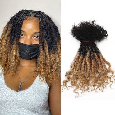 20strands/pack 0.6cm Curly End Tight Center Handmade Permanent Afro Kinky Reggae Dreadlocks Lisa Locs for Black Women