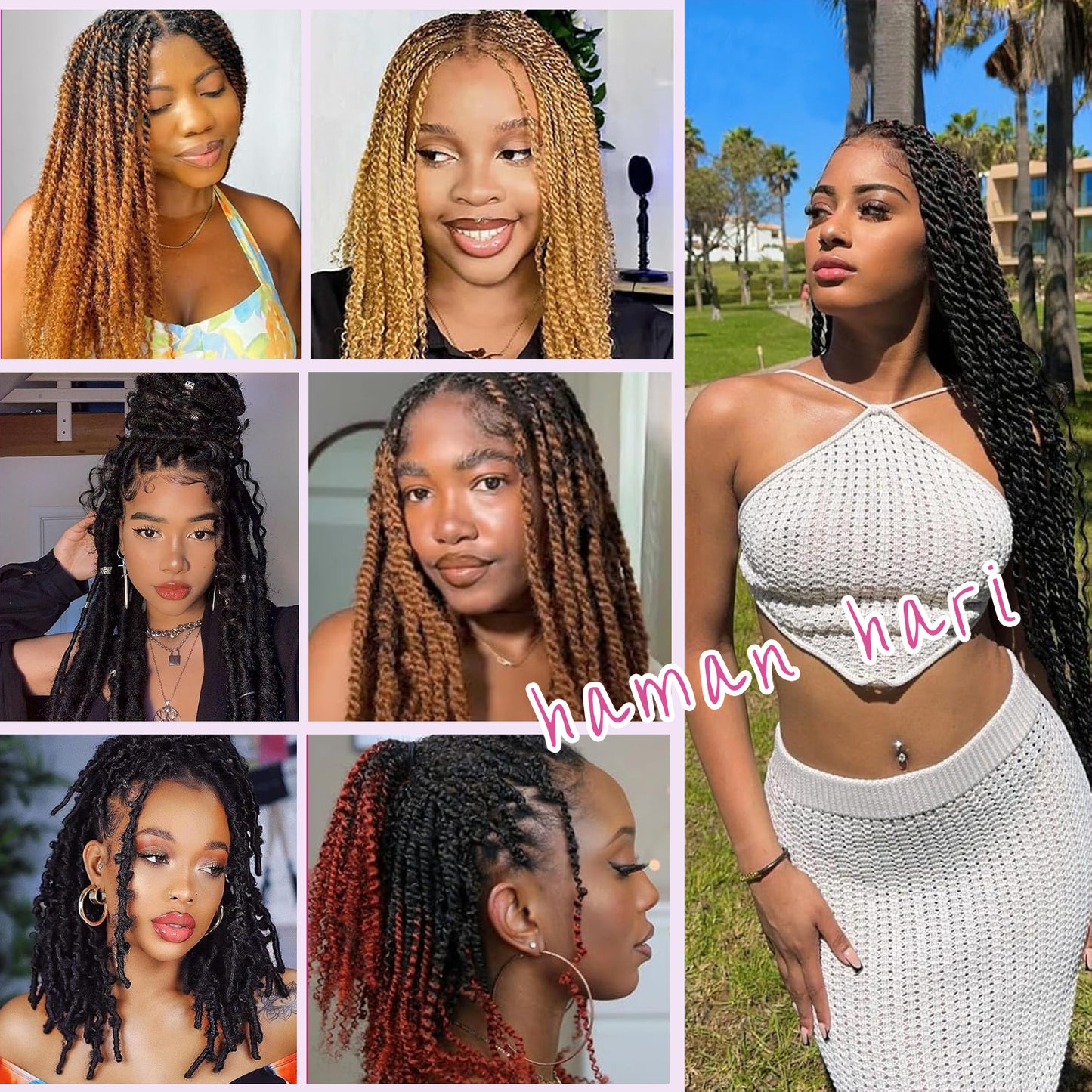 Maelove Best Quality Kinky Twist Style Afro kinky Bulk Braiding Human Hair