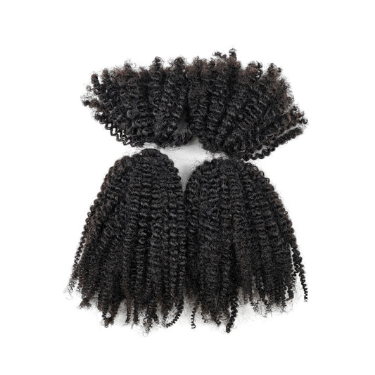 100% Human Hair Extensions Afro Kinky Bulk Hair Afro 4C for Braiding, Micro Twist,Locs