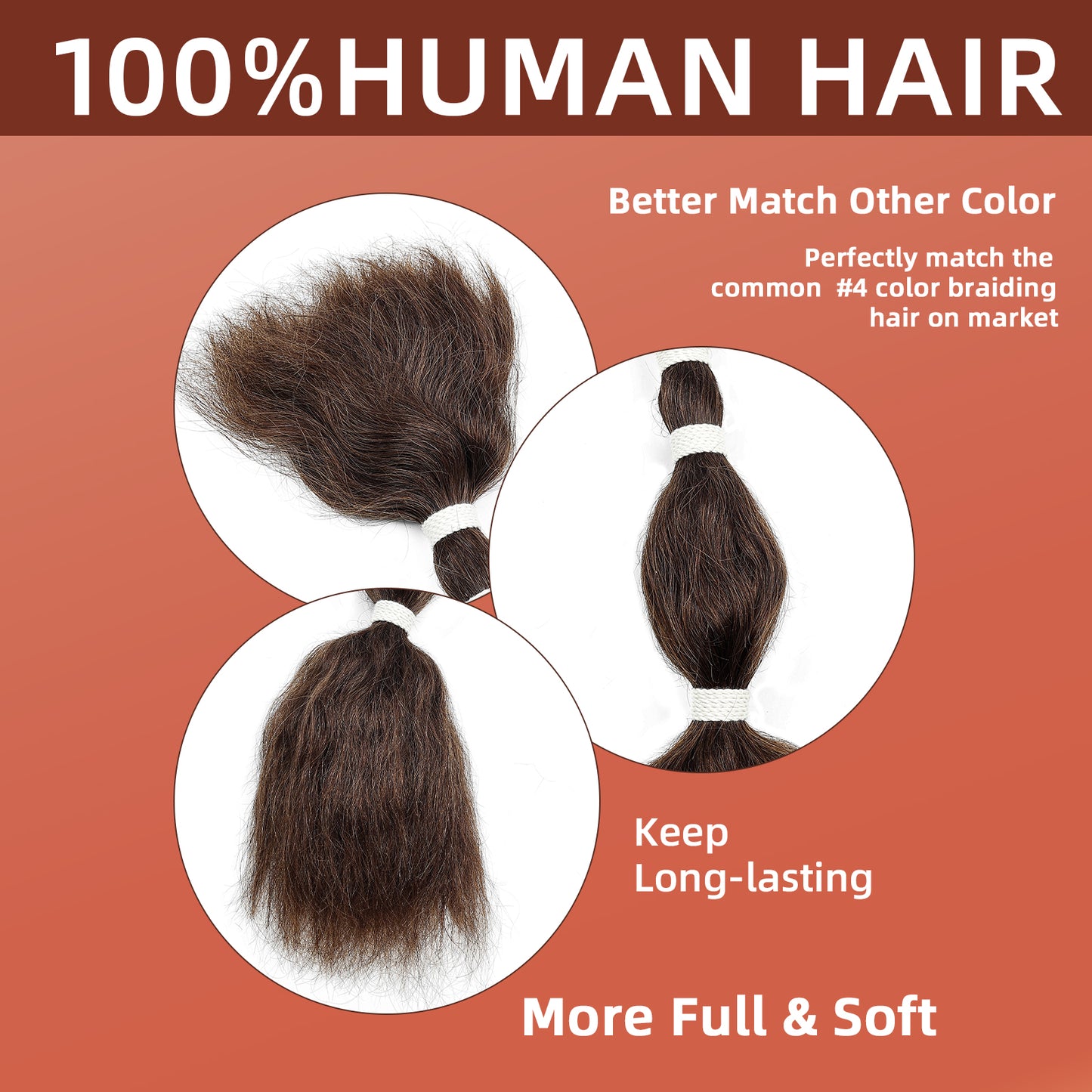 100g/pack Black Human Hair Bundles Wet and Wave Human Hair Extensions Bulk Hair for Braiding
