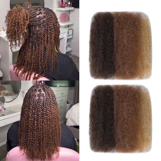 Maelove 3 In 1 Afro Kinky Bulk Three Colors #4/30/27 Human Hair For Braiding Dreadlock Hair