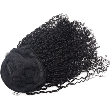 Wholesale 3 in 1 Half Wig Curly 180% Density Half Head Wig Curly Drawstring Seamless Clip In Human Wig No Glue