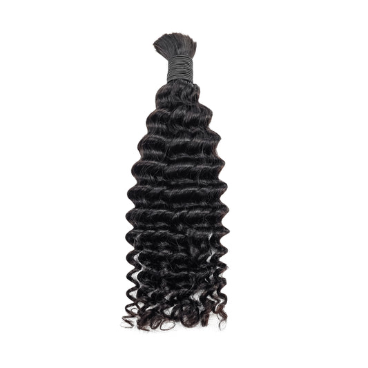 100g/bundles High Quality Deep Wave Human Hair Bundles 100% Human Hair Extension Curly Bundles for Braiding Boho Style