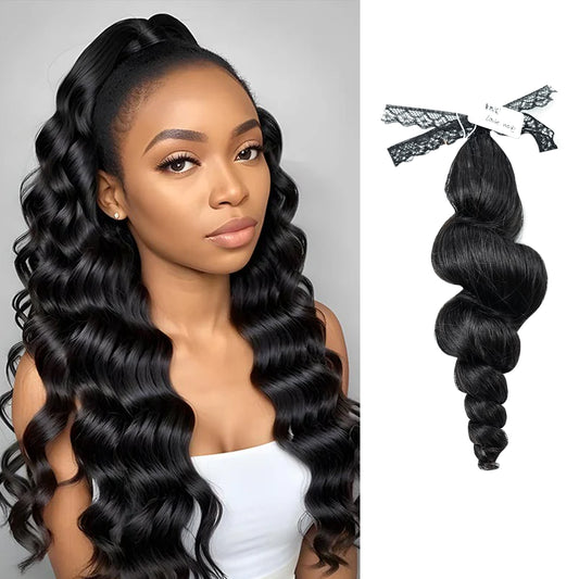 Maelove Fashion Style Looped Crochet Human Hair Loose Wave Feather Human Hair Extensions