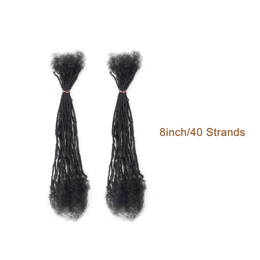 40strands/pack 100% Real Human Hair Dreadlocks Inter Locs Extensions with Curly end