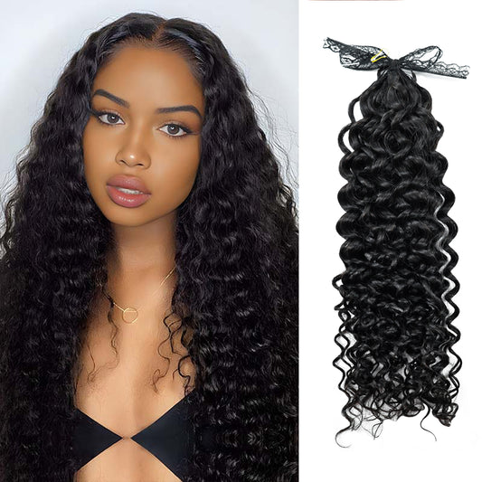 Best Sell Pre Looped Crochet Human Hair Water Wave Crochet Hair Feather Human Hair Extensions