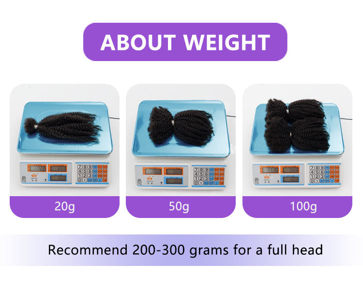 100% Human Hair Extensions Afro Kinky Bulk Hair Afro 4C for Braiding, Micro Twist,Locs