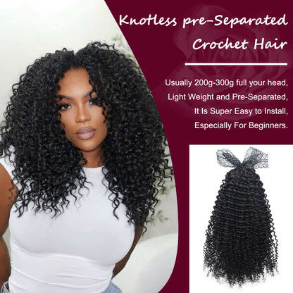 Feather Tip Crochet Hair Kinky Curly Feathering Crochet Braid Human Hair Extensions for Women