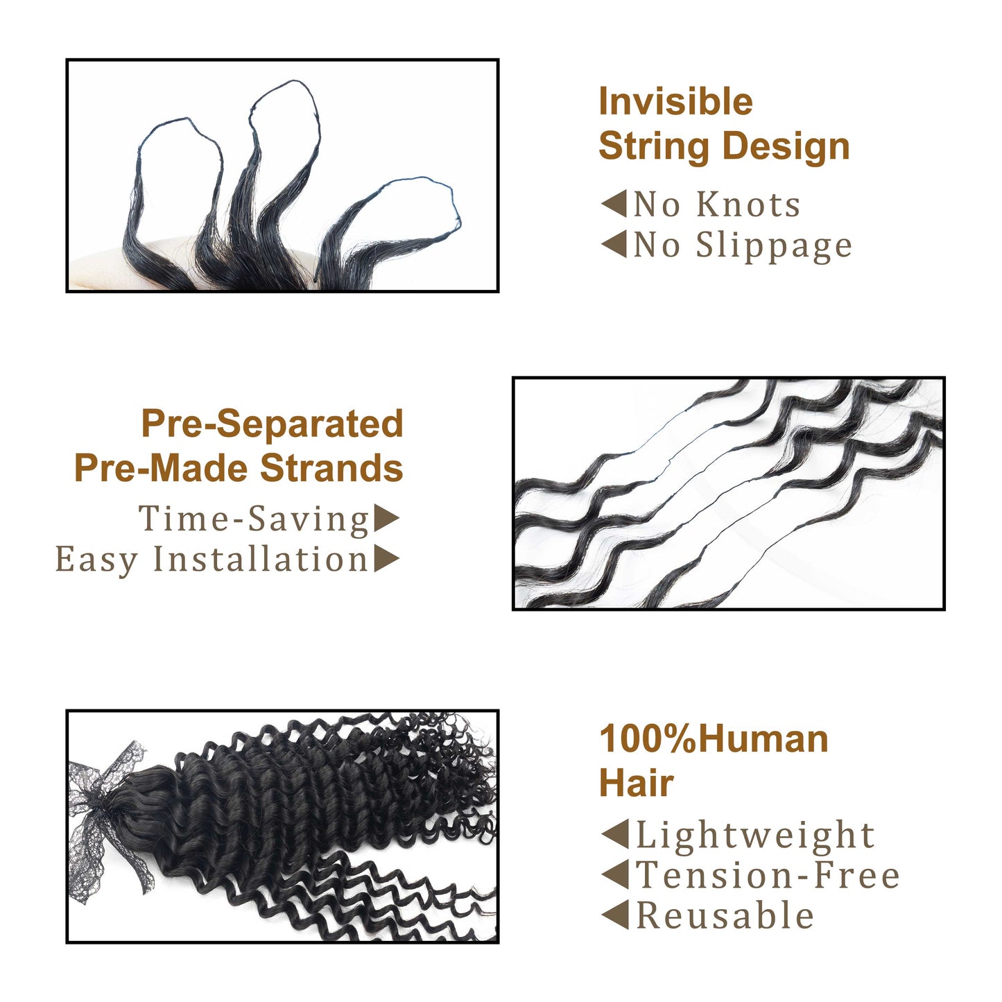 High Quality Deep Wave Feather Micro Loop Crochet Hair Extensions for Black Woman