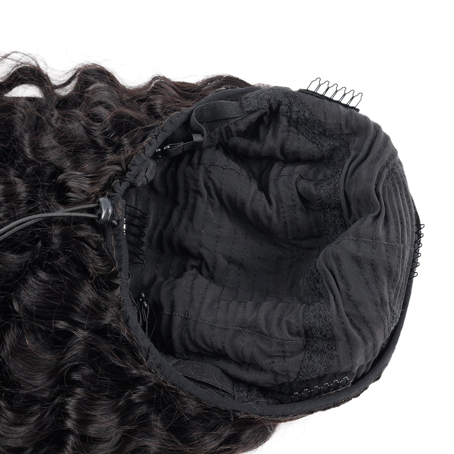 Human Hair Deep Wave 3 in 1 Half Wigs Wear and Go Glueless Wigs Drawstring Seamless Flip Over No Lace Wig for Beginner