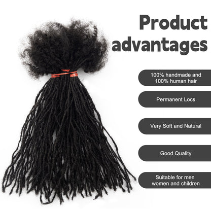 20Strands/pack Small Size Locs Extensions Interlocs Dreadlocks Extensions 100% Human Hair Handmade for Blackwoman