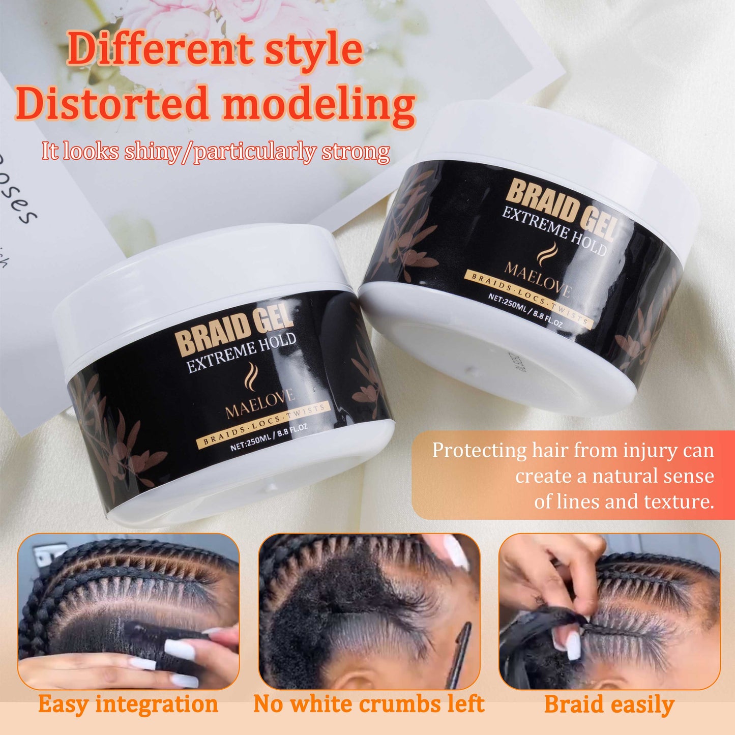 Hot-Selling Braided Gels Private Label Organic Natural Braided Gels Eco-Friendly Braided Gels For Women For Extra Hair Keeping