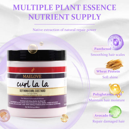 Private Label Bouncy Curl Define Styling Curly Hair Cream Baby Curling Custard Kids Defining Curling Cream for 4C Hair