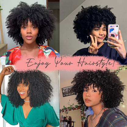 Maelove Soft Afro Kinky Curly Feather Crochet Braid Natural Black Wavy Human Hair Extensions