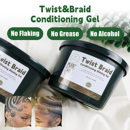 Big Size Pure Nature Braiding Jam Gel Bucket Shining Conditioning Holding Hair Gel 64 Oz Neat Braid Gel