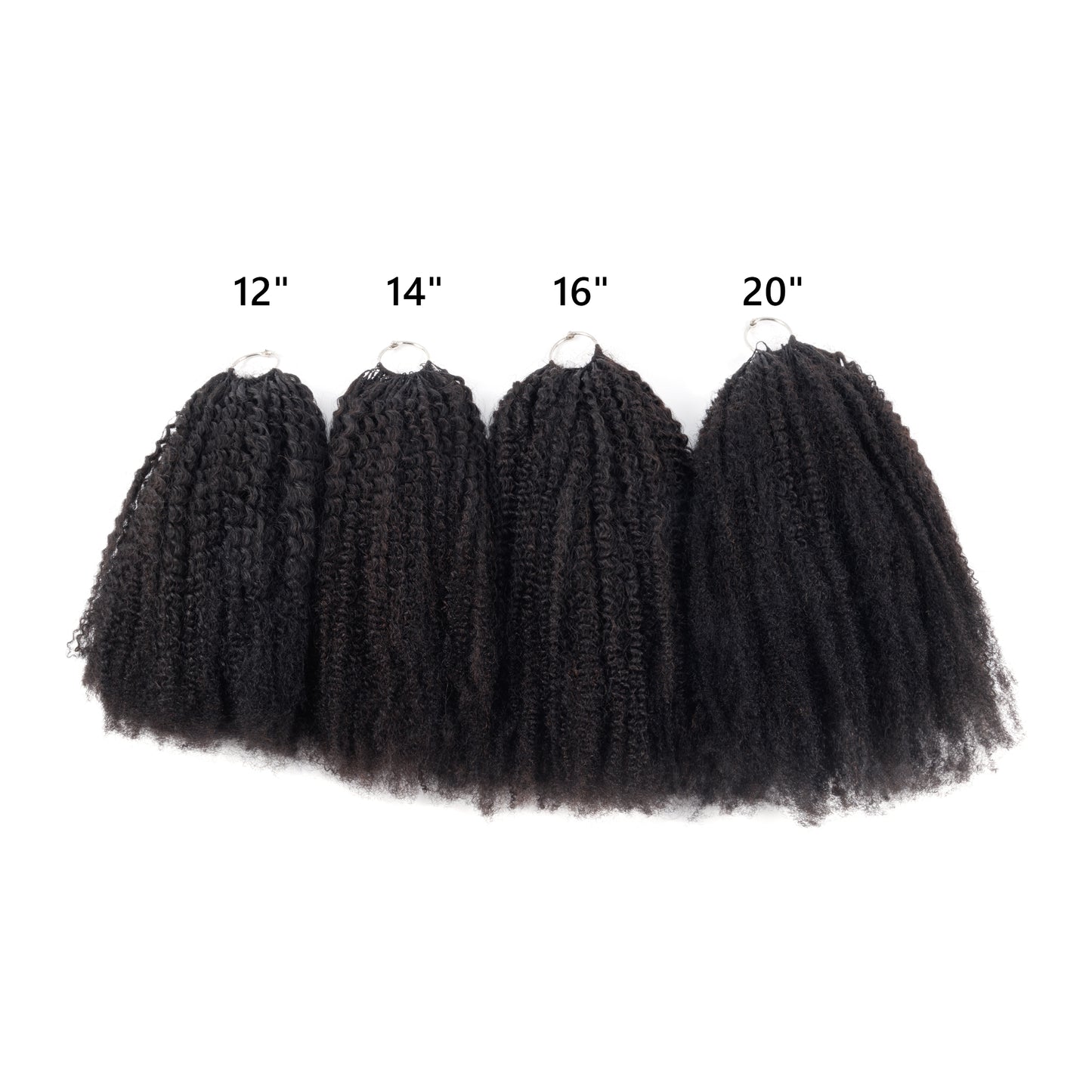 Maelove Soft Afro Kinky Curly Feather Crochet Braid Natural Black Wavy Human Hair Extensions
