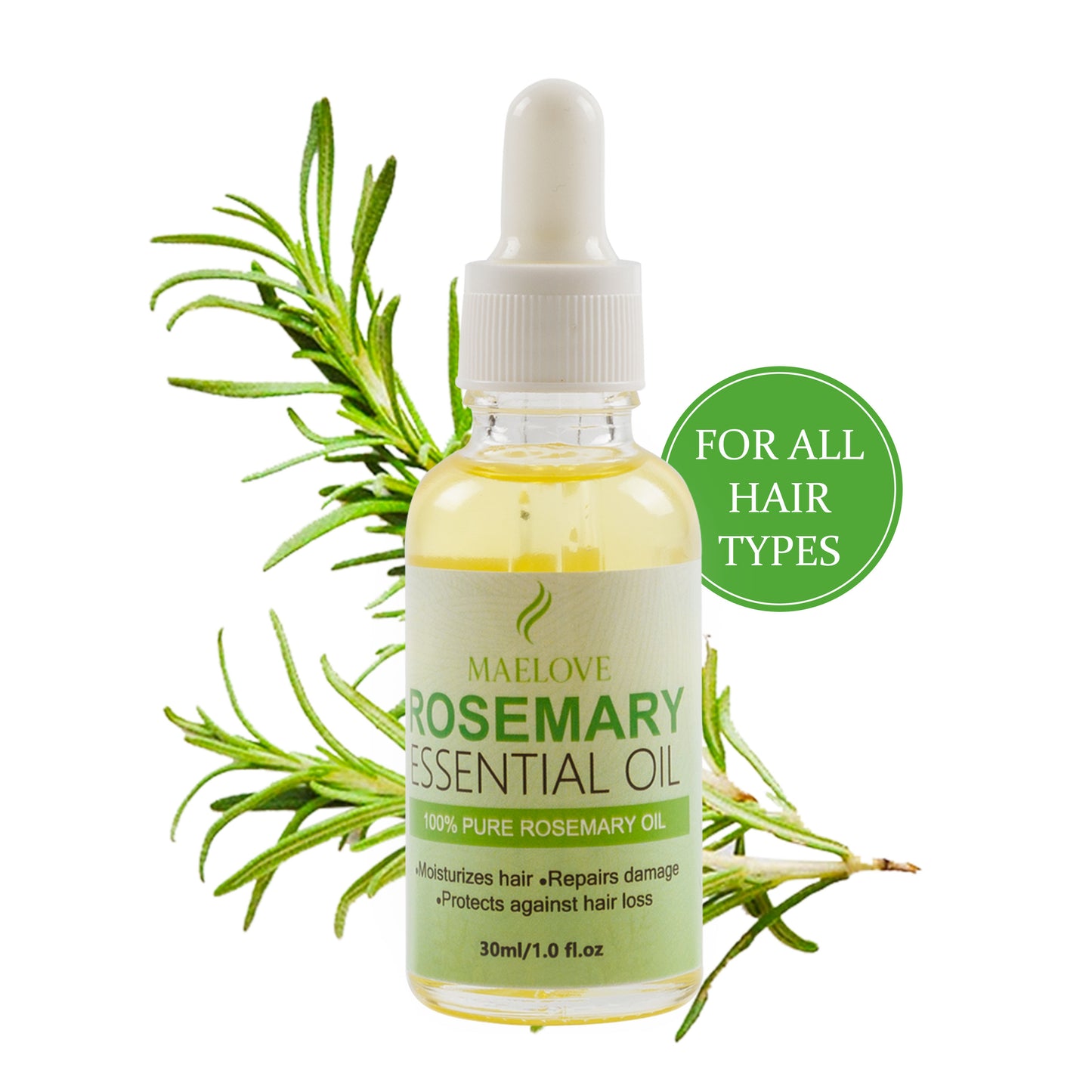 Maelove 30ml Organic Hair Growth Oil 100% Pure Natural Rosemary Essential Oil