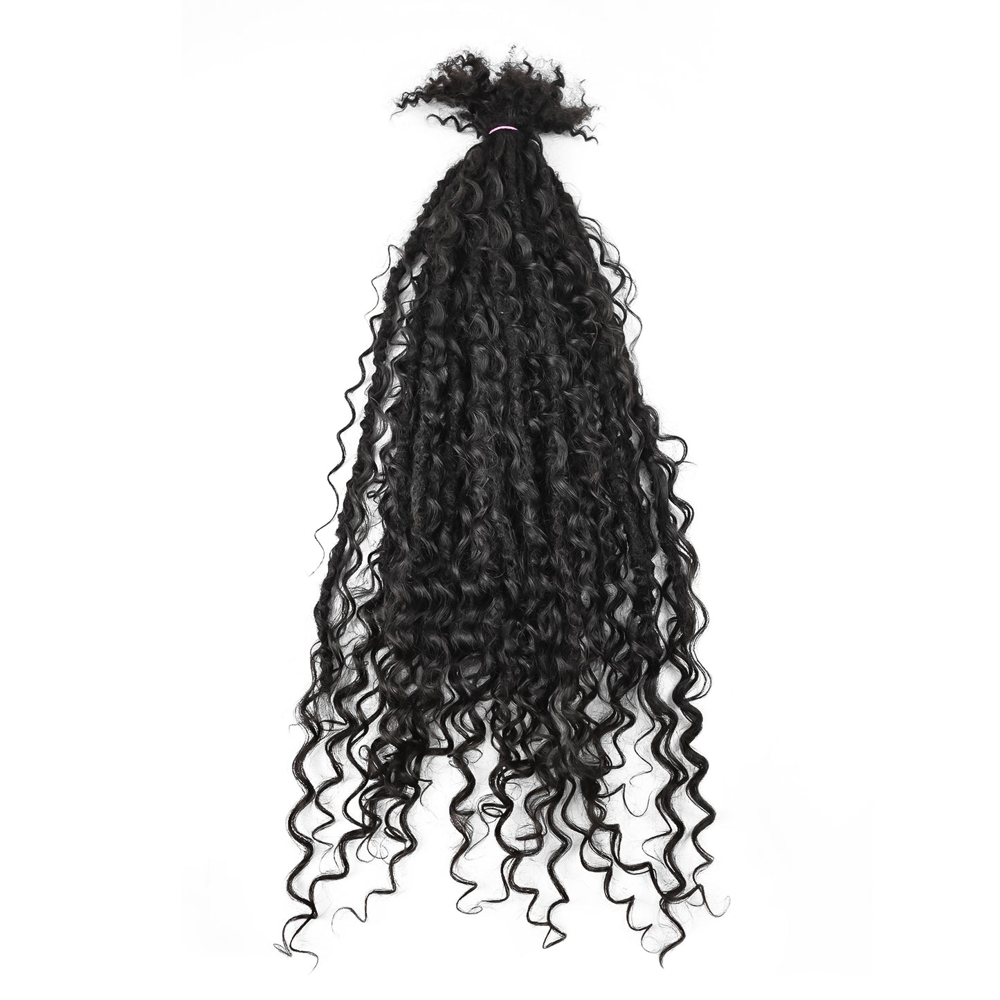 20Strands/pack 0.6cm Boho Braids Crochet Locs Hair 100% Human Hair Braiding Locs Extension for All Occasions