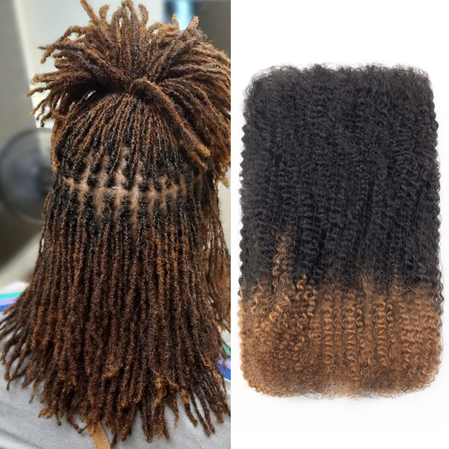 Maelove Highlights Multi Color Pre-Stretched Afro kinky Bulk For Braiding Dreadlock Hair