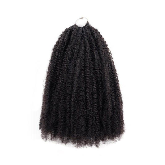 Maelove Soft Afro Kinky Curly Feather Crochet Braid Natural Black Wavy Human Hair Extensions