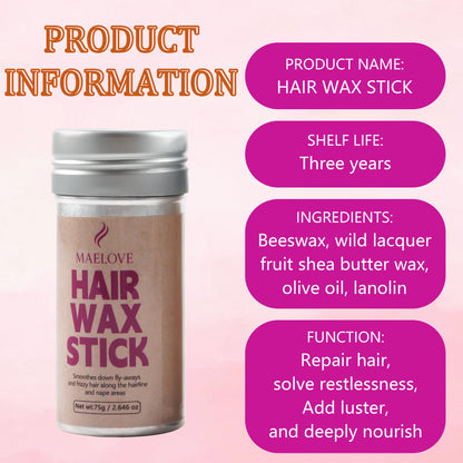 Maelove 75g Hair Care Product Smooth Out Frizzy Long Lasting Perfect Style Hair Wax Stick