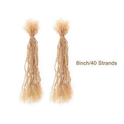 40strands/pack 100% Real Human Hair Dreadlocks Inter Locs Extensions with Curly end
