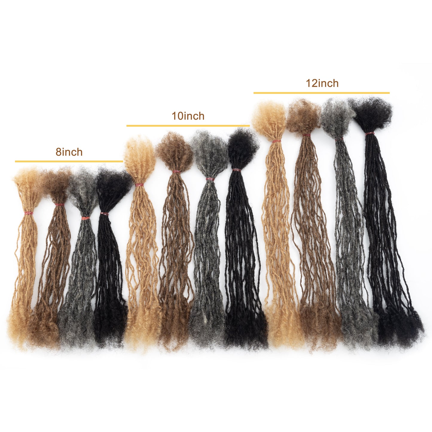 40strands/pack 100% Real Human Hair Dreadlocks Inter Locs Extensions with Curly end
