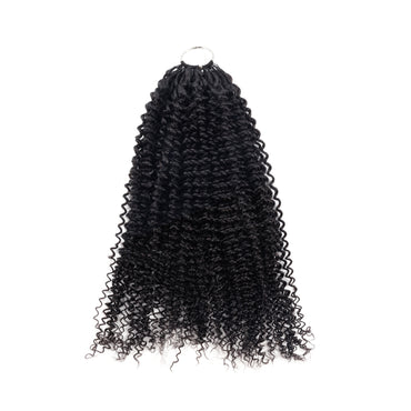 Maelove Kinky Curly Crochet Hair Natural Black Hand Made Feather Human Hair Extension