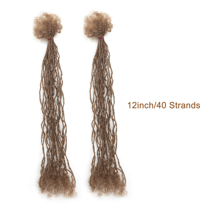 40strands/pack 100% Real Human Hair Dreadlocks Inter Locs Extensions with Curly end