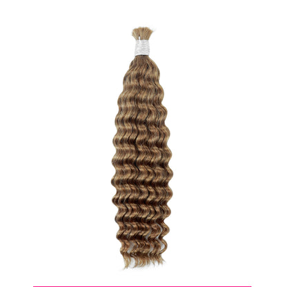 100g/bundles High Quality Deep Wave Human Hair Bundles 100% Human Hair Extension Curly Bundles for Braiding Boho Style