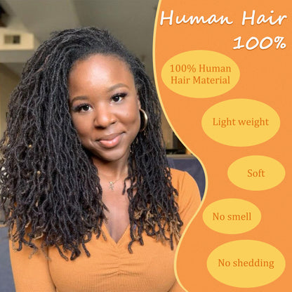 40strands/pack 100% Real Human Hair Dreadlocks Inter Locs Extensions with Curly end