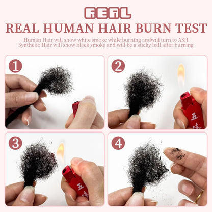 20strands/pack 0.6CM Human Hair Dreadlocks Soft Crochet Handmade Afro Kinky Dread Locs Extension for African