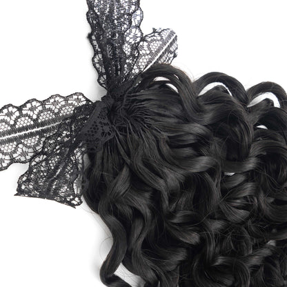 High Quality 100% Real Hair Natural Color Deep Curly Feathers Crochet Hair Extensions