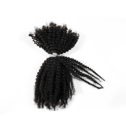 100% Human Hair Extensions Afro Kinky Bulk Hair Afro 4C for Braiding, Micro Twist,Locs