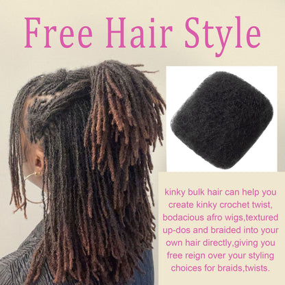50g/pack Natural Black Afro Kinky Human Hair Extensions Customized Afro Kinky Bulk for Black Women