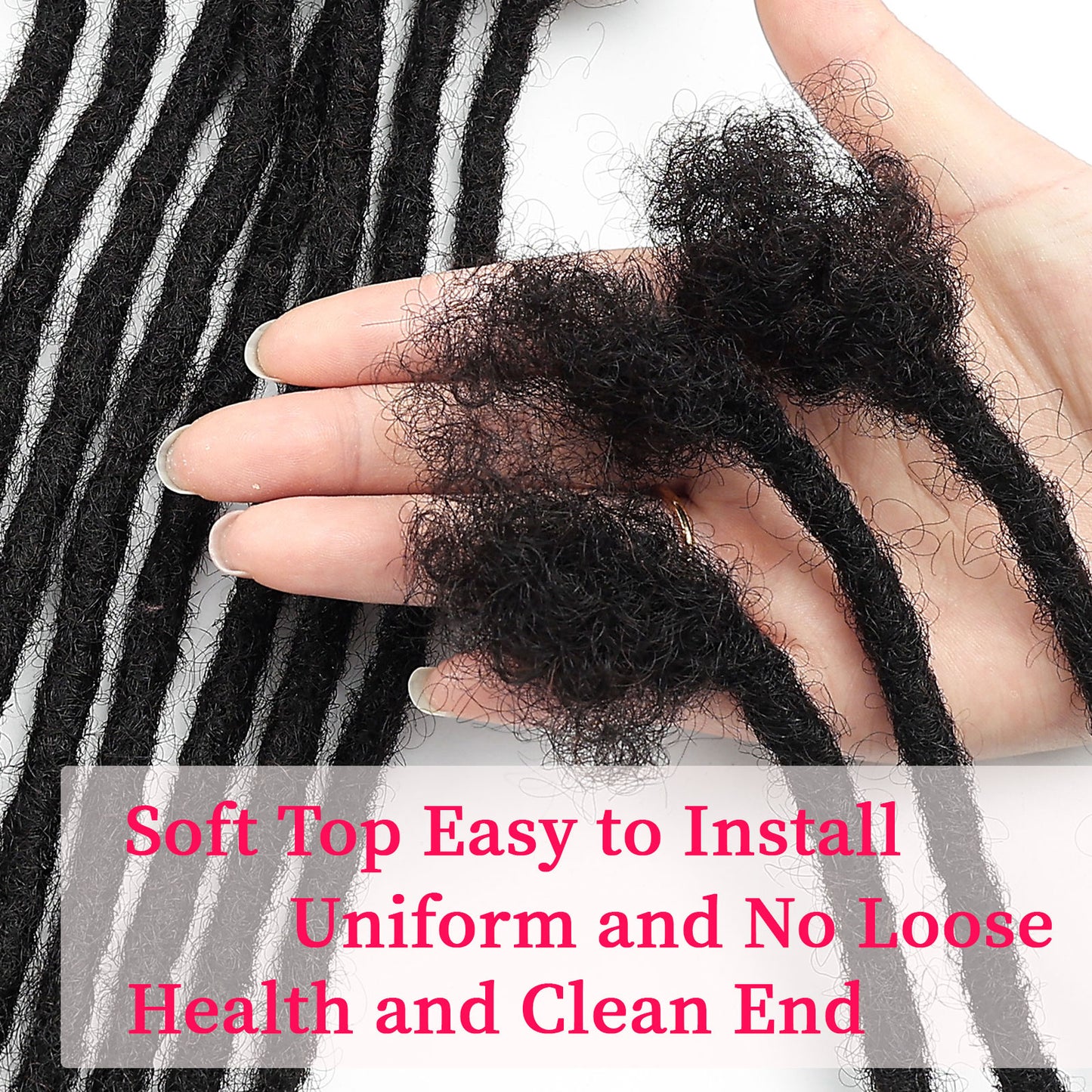 20strands/pack 0.6CM Human Hair Dreadlocks Soft Crochet Handmade Afro Kinky Dread Locs Extension for African