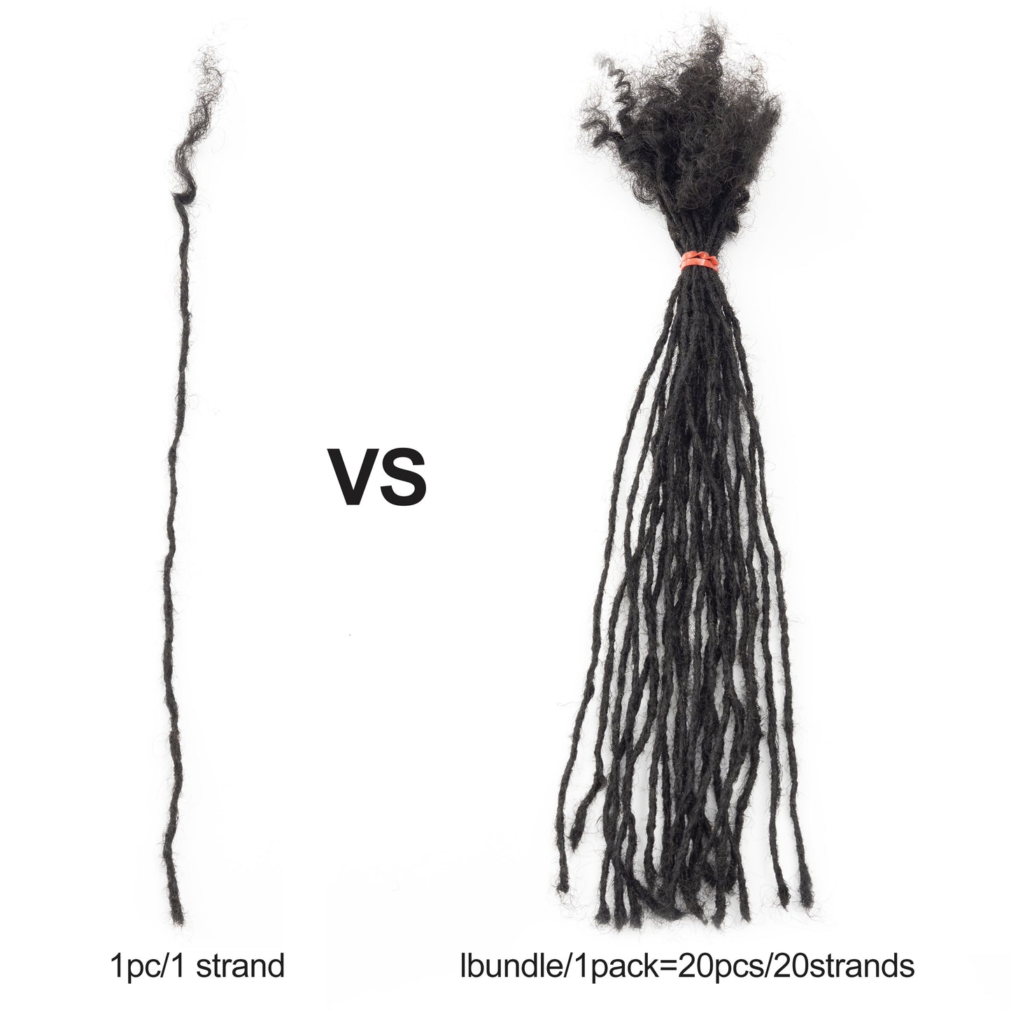 20Strands/pack Small Size Locs Extensions Interlocs Dreadlocks Extensions 100% Human Hair Handmade for Blackwoman
