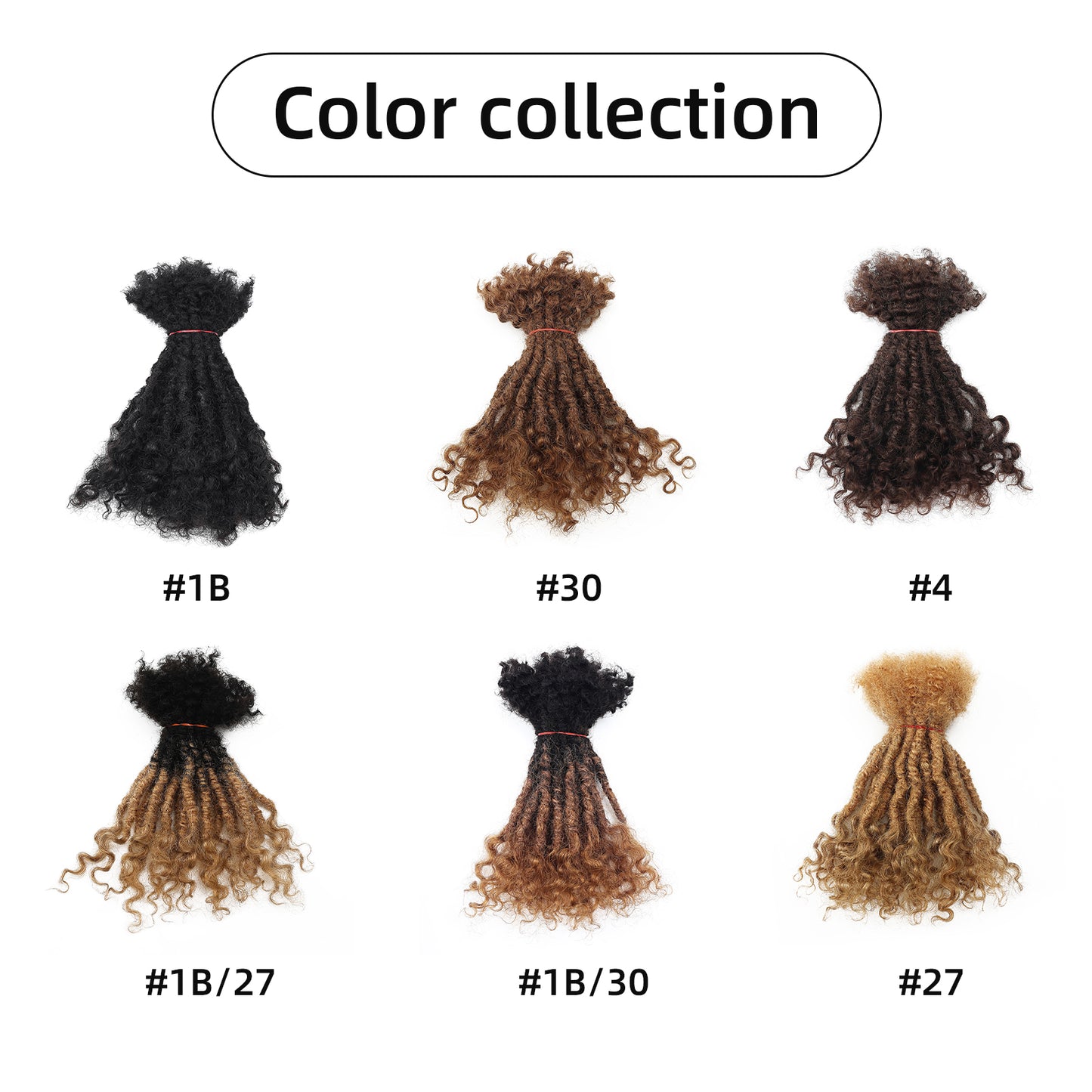 20strands/pack 0.6cm Curly End Tight Center Handmade Permanent Afro Kinky Reggae Dreadlocks Lisa Locs for Black Women